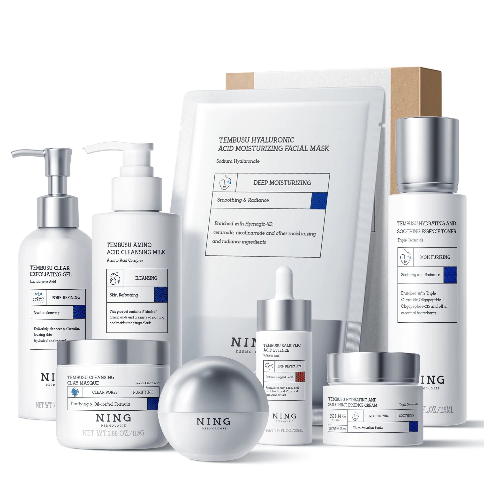 템부스 에센스 스킨케어 세트 – 아미노 클렌저, 클레이 - Skincare Salicylic Acid 리뷰 및 가격