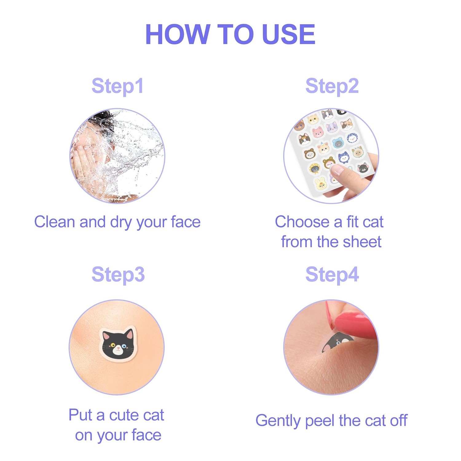 600개 만화 여드름 패치, 귀여운 고양이 모양의 얼굴 - Skincare Gentle 리뷰 및 가격